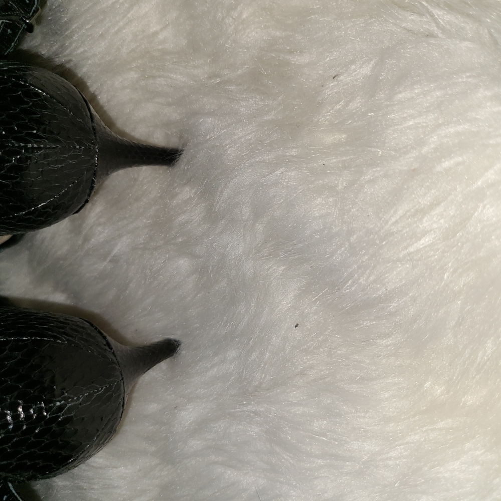 Via spiga S. 9.5 Black Leather Snakeskin Textured Design - Picture 5 of 7